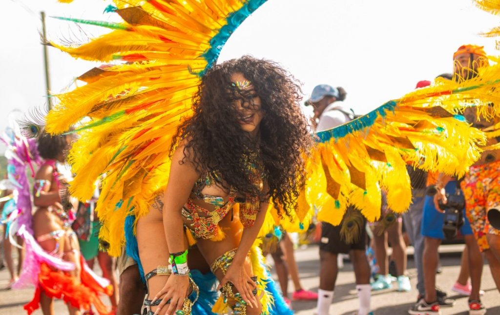 Costumed masqueraders on Grand Kadooment Day in Barbados